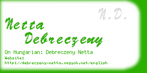 netta debreczeny business card